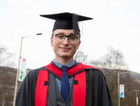 Charlie Andrews from Rugby in Warwickshire graduated with a MA by Research degree in December 2019